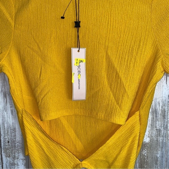 NWT BCBG Marigold Tie Crop Top - Picture 5 of 6